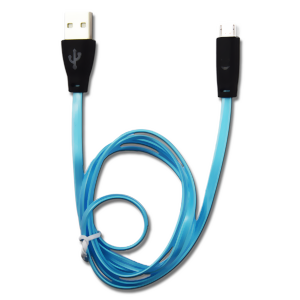 Bild von USB Datenkabel - schwarz - mit blauer LED-Beleuchtung - 100 cm