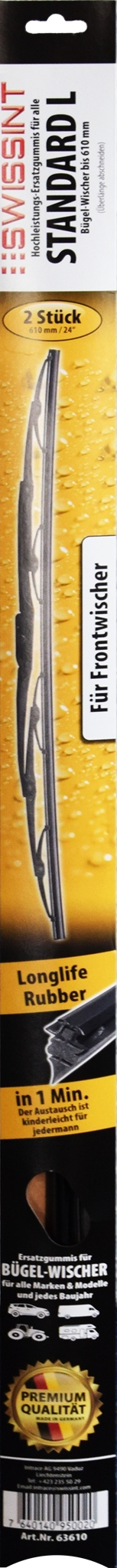 Bild von Hochleistungs-Ersatzgummis für alle Standart L Bügel - Wischer 2 Stck.