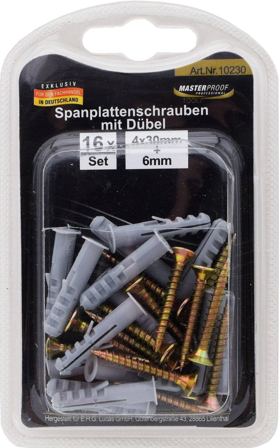 Bild von Spanplattenschrauben 4 x 30mm mit Dübel 6mm