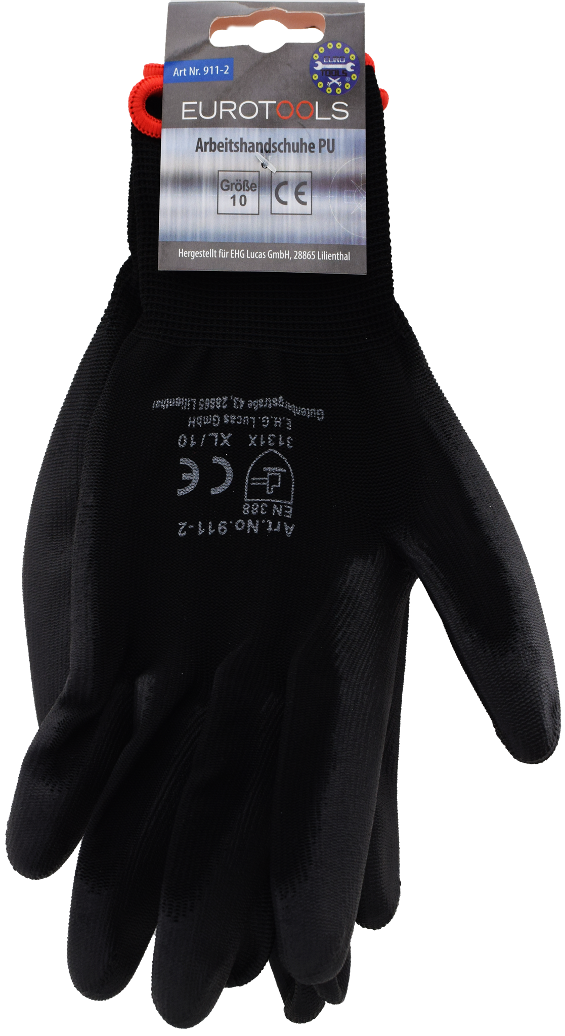 Bild von Arbeitshandschuhe schwarz / rot