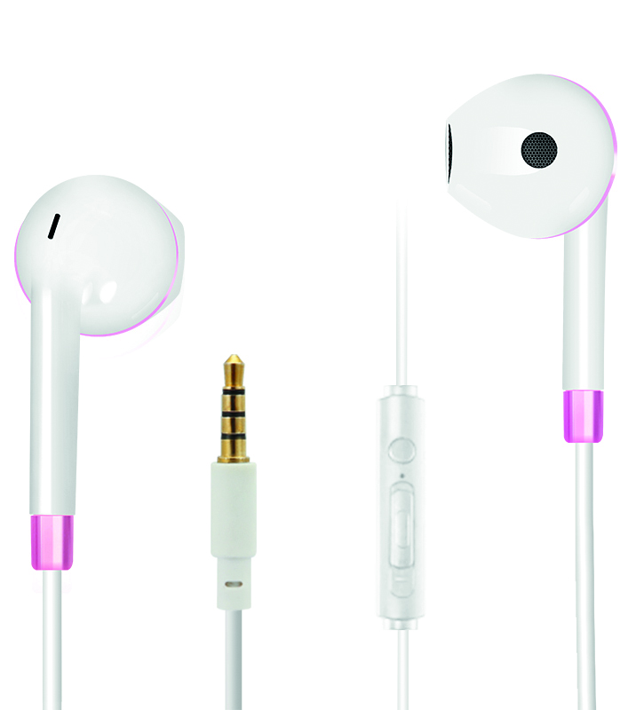 Bild von In-Ear Stereo-Headset "Comfort" - weiß/rose