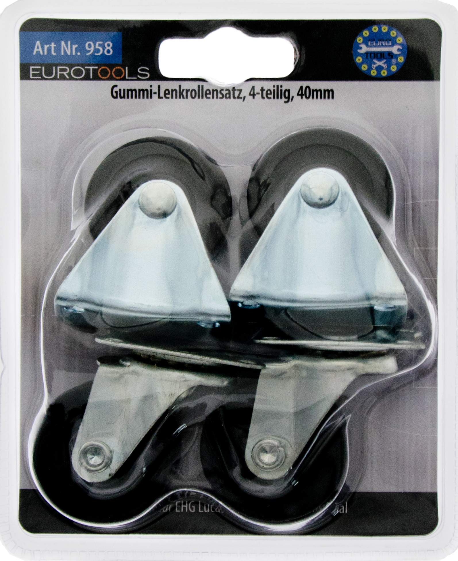 Bild von Gummi-Lenkrollensatz 40 mm