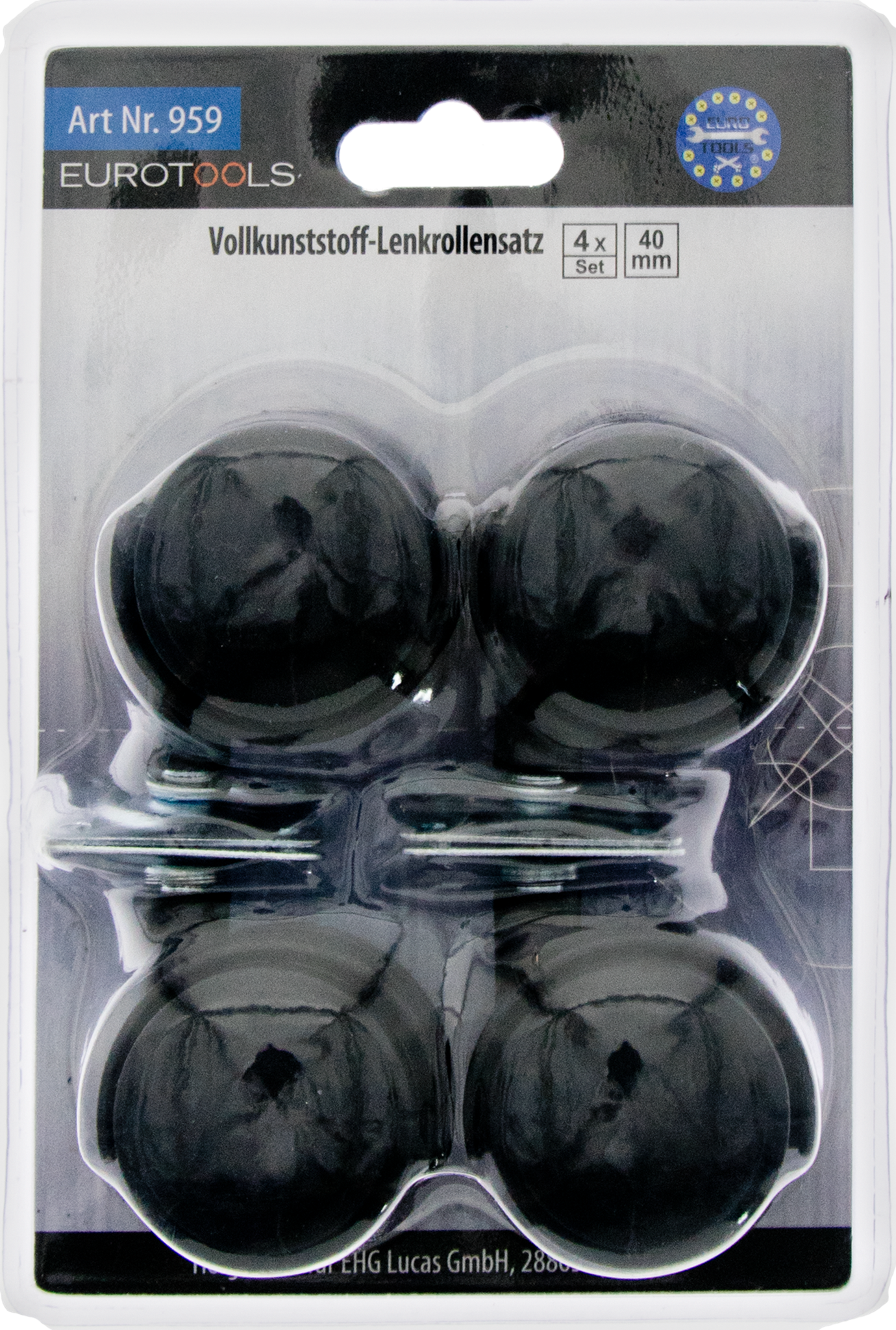 Bild von Vollkunststoff-Lenkrollensatz 40 mm