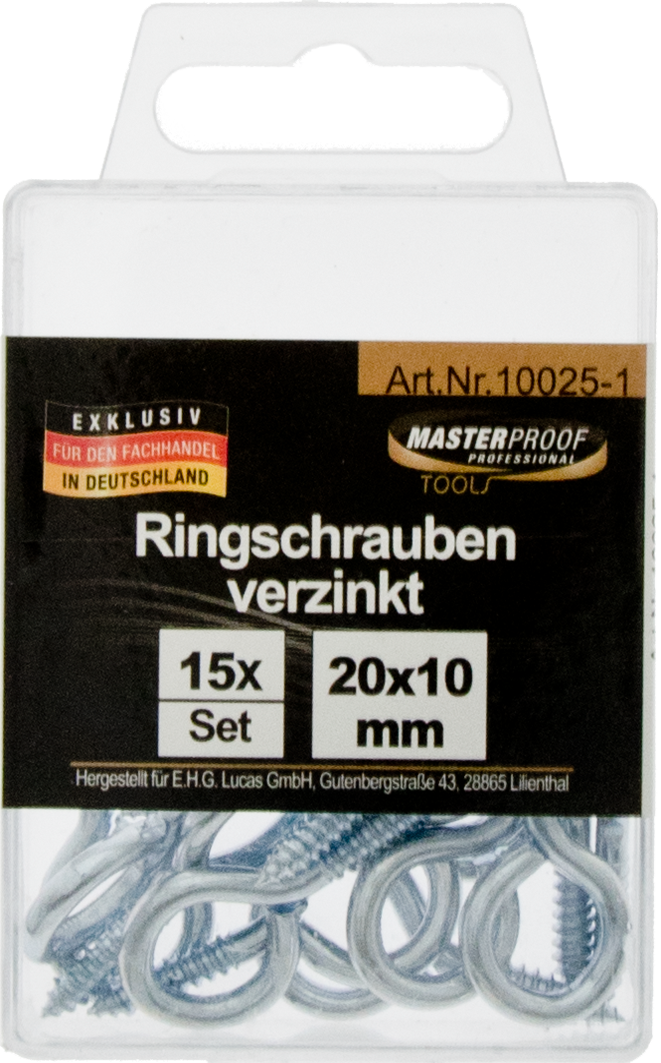 Bild von Ringschrauben verzinkt 20 x 10mm