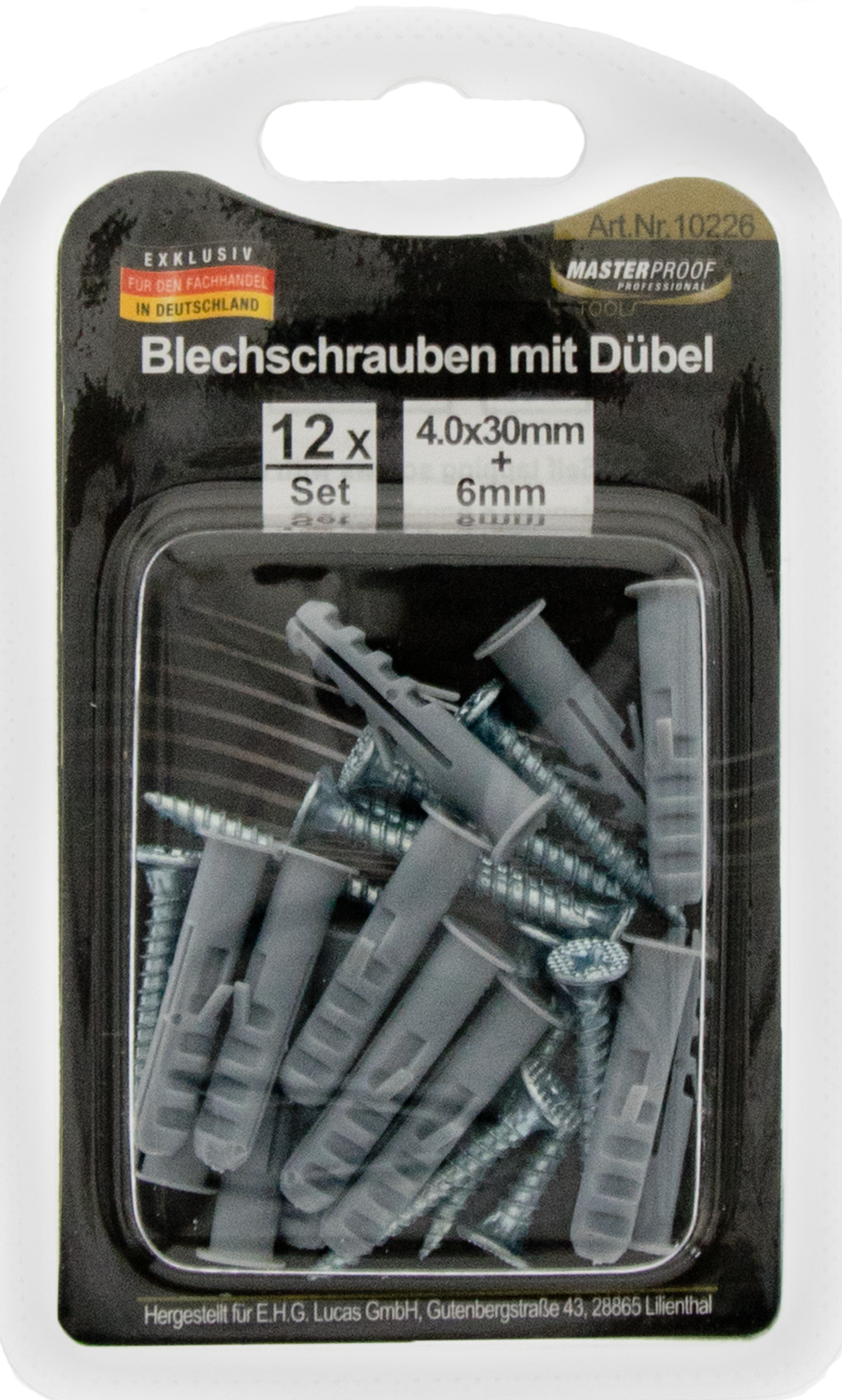 Bild von Blechschrauben 4 x 30mm mit Dübel 6mm