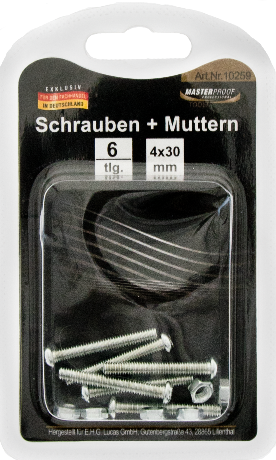 Bild von Schrauben und Muttern 4 x 30mm