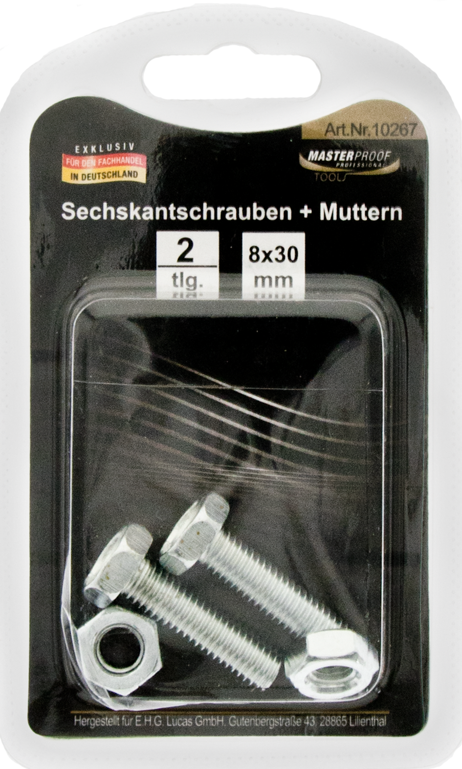 Bild von Sechskantschrauben und Muttern 8 x 30mm
