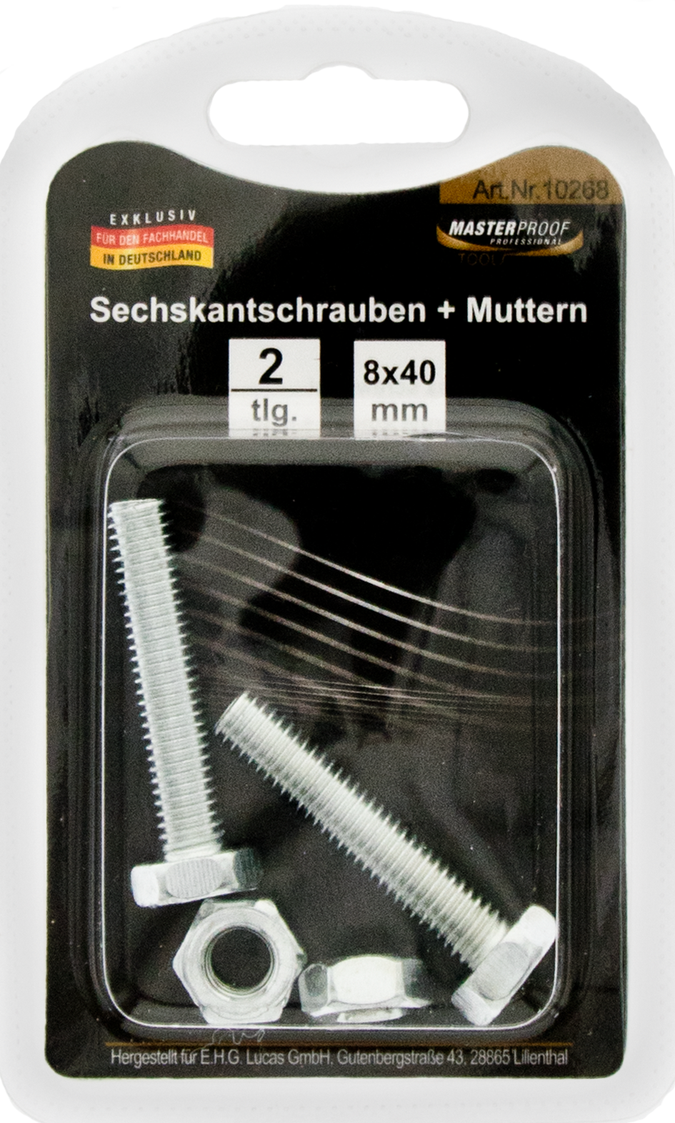 Bild von Sechskantschrauben und Muttern 8 x 40mm