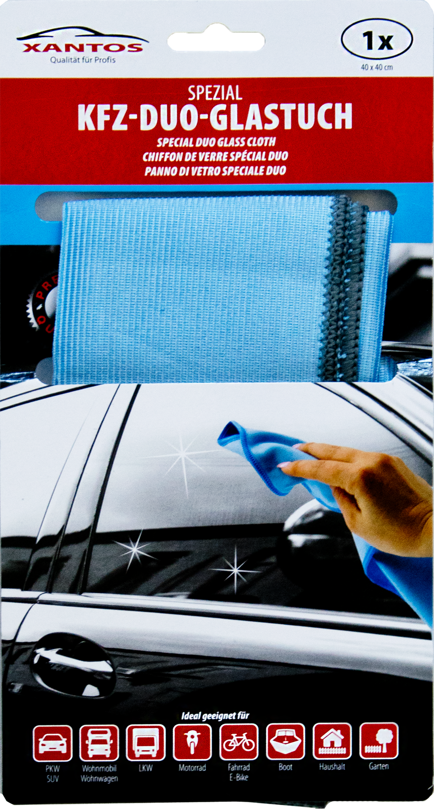 Bild von DUO-Glasreinigungstuch blau