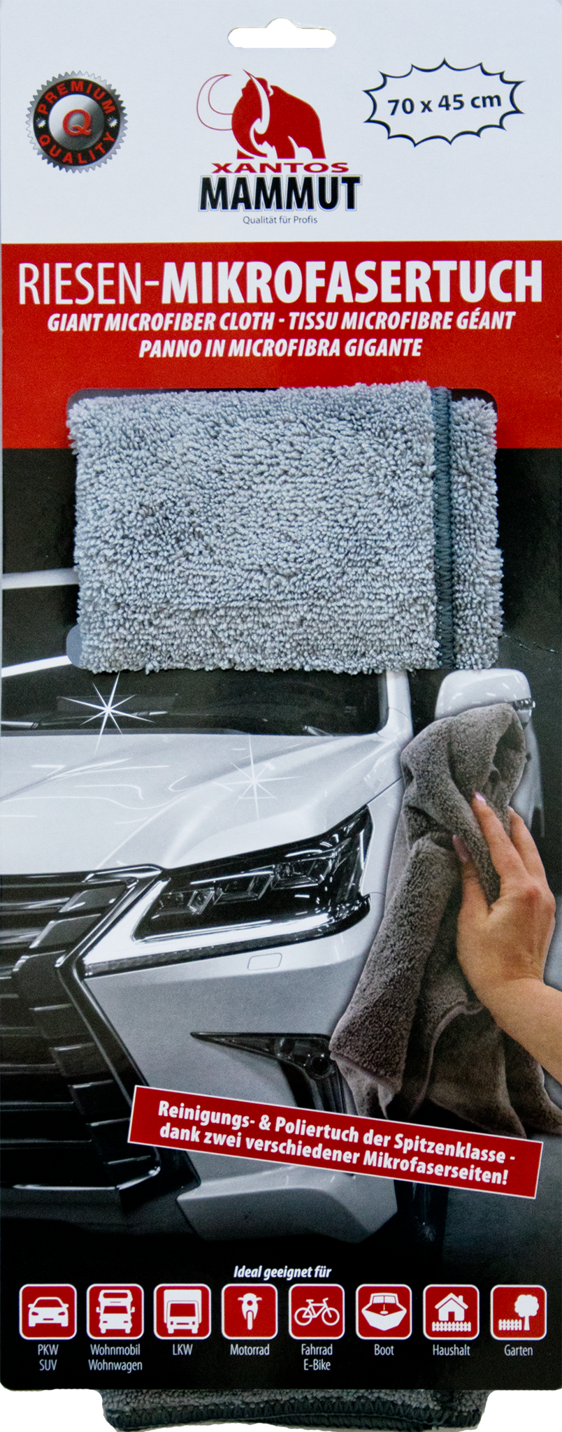 Bild von Mammut Riesen-Mikrofaser-2-Seiten-Polishtuch grau