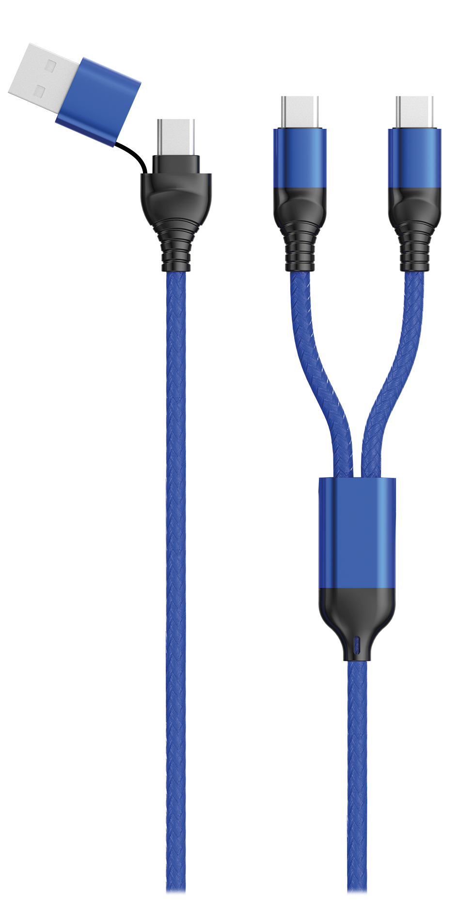 Bild von USB A / USB Type-C Ladekabel Duo - blau - 120 cm