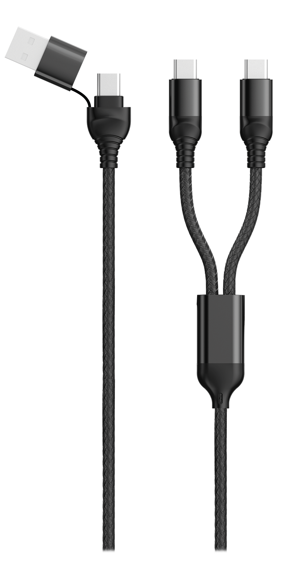Bild von USB A / USB Type-C Ladekabel Duo - schwarz - 120 cm