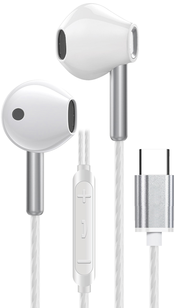 Bild von In-Ear Stereo-Headset "Deluxe" - silber/weiß