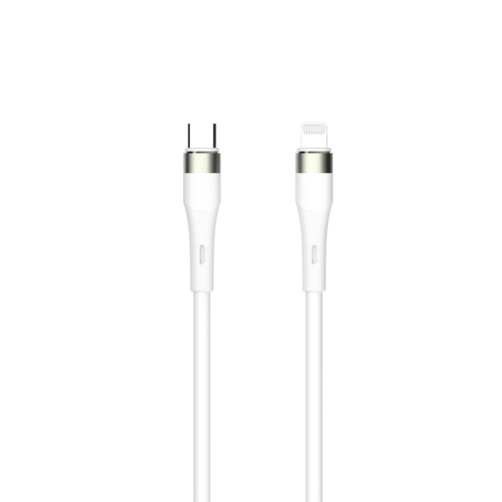 Bild von USB Datenkabel "Soft Touch Silicon" - 480 MBps - 27 W - weiß - 120 cm